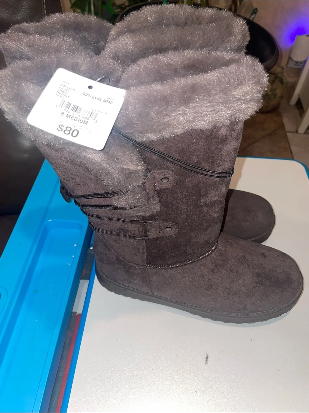 Arizona Jean Company Women's Dark Brown Faux Suede Winter Boots